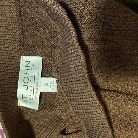 St. John by Marie Gray Brown Sweater Suit Pants - Picture 4 of 4